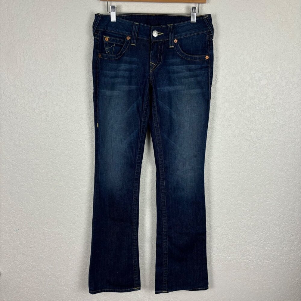 True Religion Bootcut Low‎ Rise Dark Wash Womens Jeans Size 28